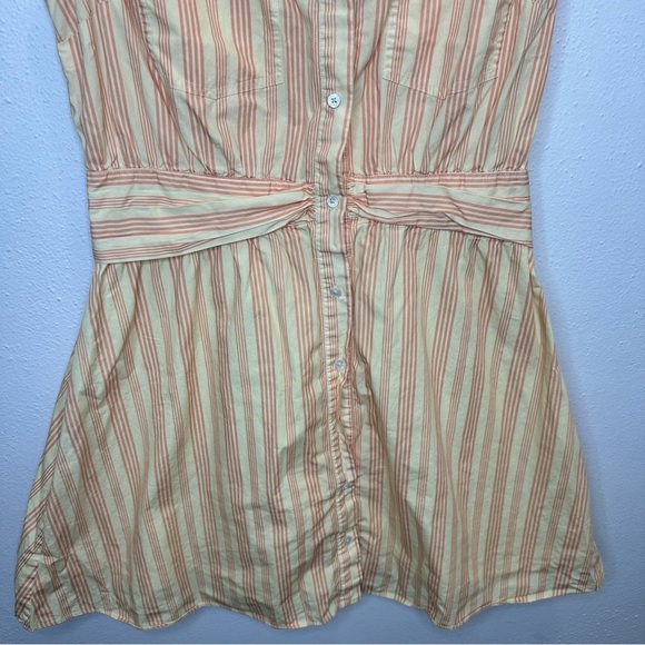Derek Lam Collective Yellow Pinstripe Collared Button Up Shirt Dress Size 36 (xs - Picture 8 of 16
